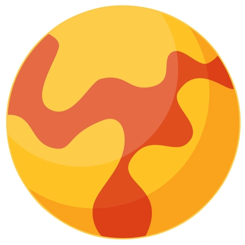Space Explorers Theme Fiery Planet Transparent Sticker